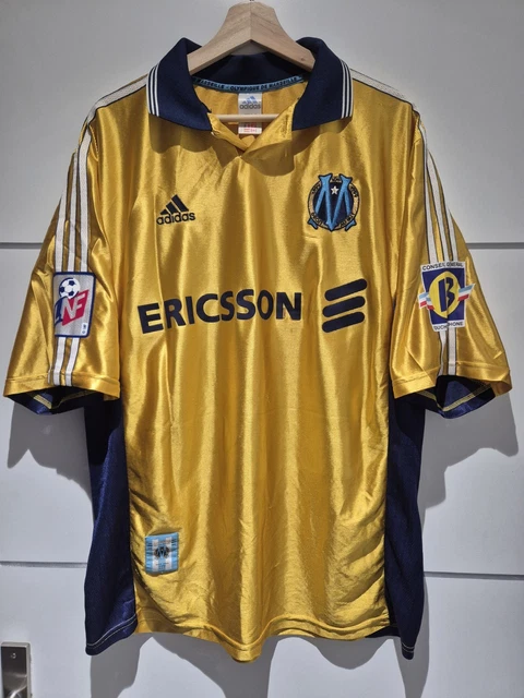 Maillot Rétro Olympique De Marseille Ericsson 1998/99 - Réédition Adidas - Blanc - Taille M