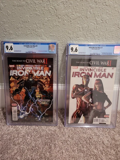 Invincible Iron Man 7 & 9 CGC 9.6! 1st & 2nd App Riri Williams!!! Not 9.8 NM+