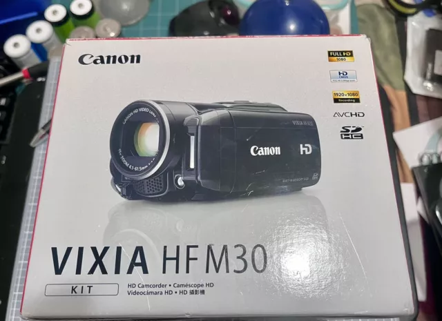 Canon VIXIA HFM 30 Camcorder - Black, Compact High Definition, Power Supply Card