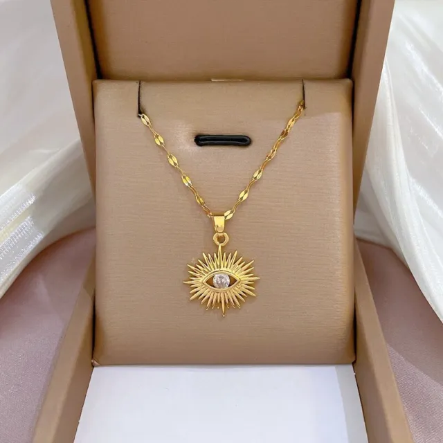 18k Gold Plated Evil's Eye Necklace Lucky Women's Fashion Jewelry Gift