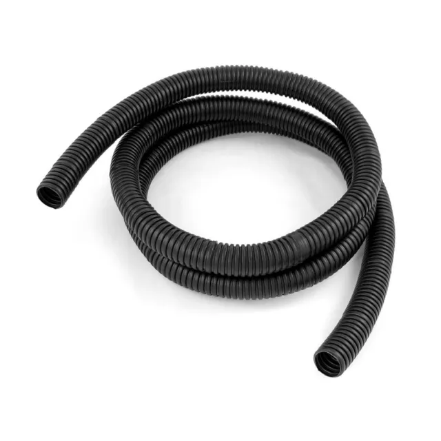 Conduit Pipe Plastic 2m x 28.5mm Flexible Corrugated Tube PVC Cable Coil Black