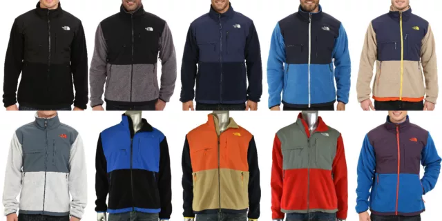 Uomo The North Face Rosso Grigio Denali Polartec Giacca IN Pile M Nuovo