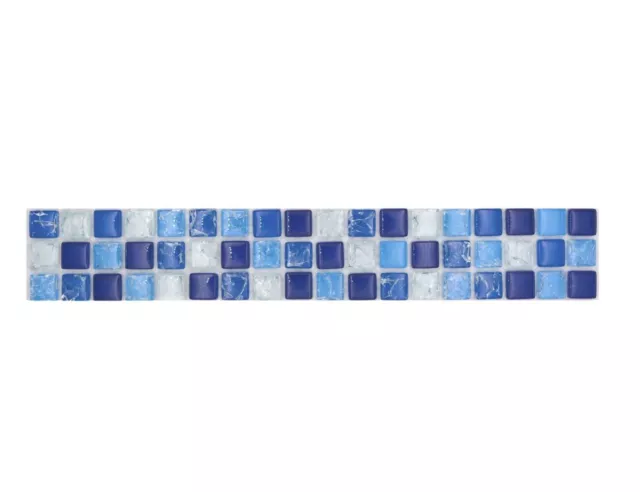 10 bordi a mosaico mosaico in vetro rotto mix bianco blu vetro rotto