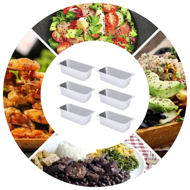 6pcs 1/3 Size 4" Deep Steam Table Pans Catering Food Warmer Container Restaurant