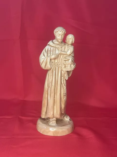 9" Hand Carved Olive wood Statue of St. Francis carved in Bethlehem the HolyLand