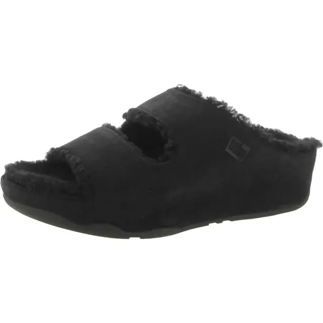 FITFLOP WOMENS SHUV Two-Bar Black Slide Sandals Shoes 9 Medium (B,M ...