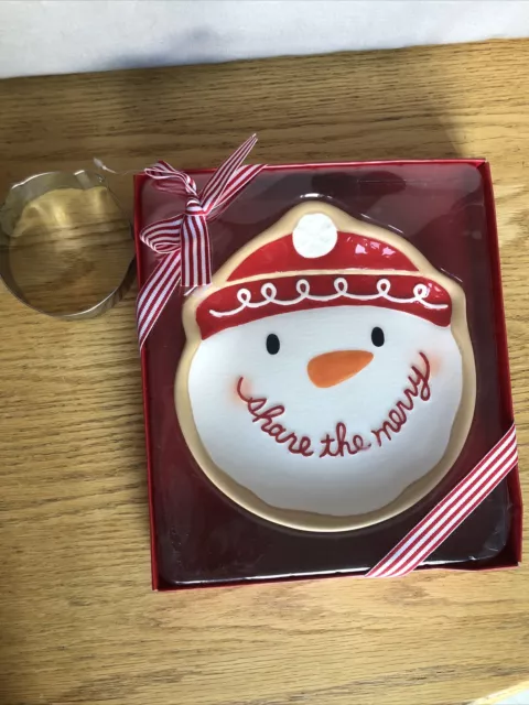 Hallmark Snowman Share the Merry Christmas Cookies, Small Cookie Appetizer Plate