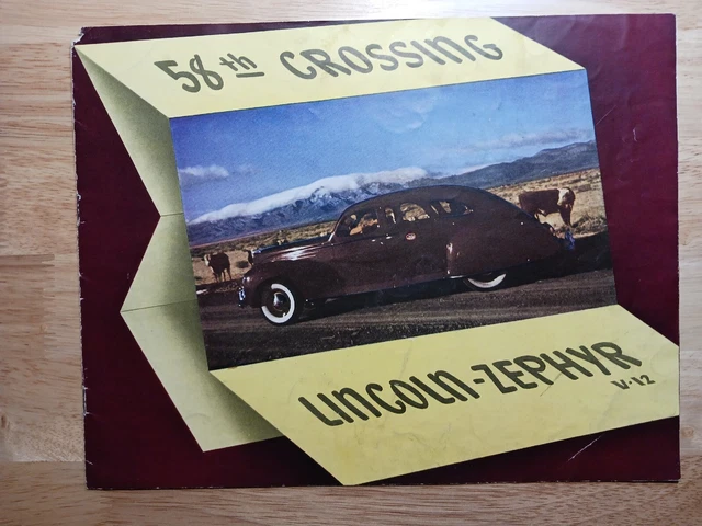 1939 Lincoln Zephyr V-12 V12 8-page Vintage Car Sales Brochure Catalog
