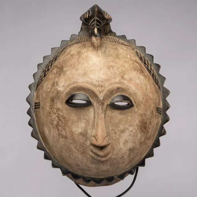 D362 - Masque Lunaire / Solaire Baoule, Art Tribal Premier Ancien Africain, Rci