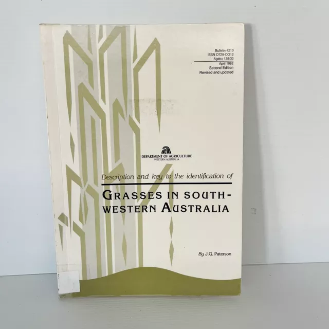 Grasses In South Western Australia April 1992 Second Edition JG Paterson PB