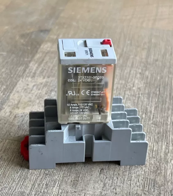 Siemens 3Tx7111-3Pc03 Relay 24Vdc 14 Pin With 3Tx7144-1E5 Socket Base