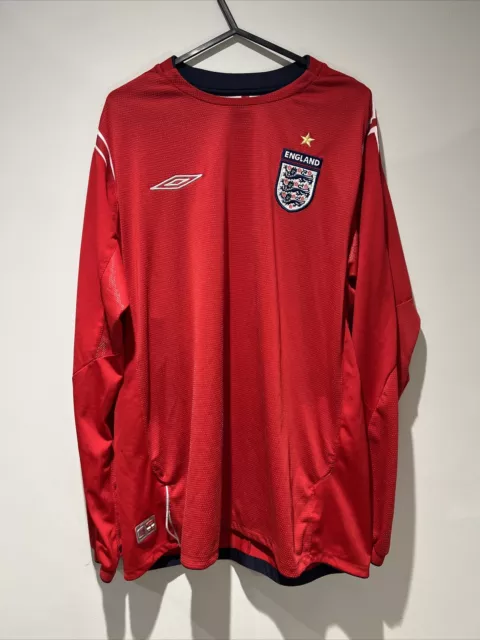 England 2004 - 2006 Away Long Sleeve Football Shirt - Size L