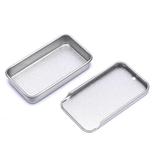 Iron Box Slide Cover Storage Box Jewelry Pill Cases Coin Candy Box  F3