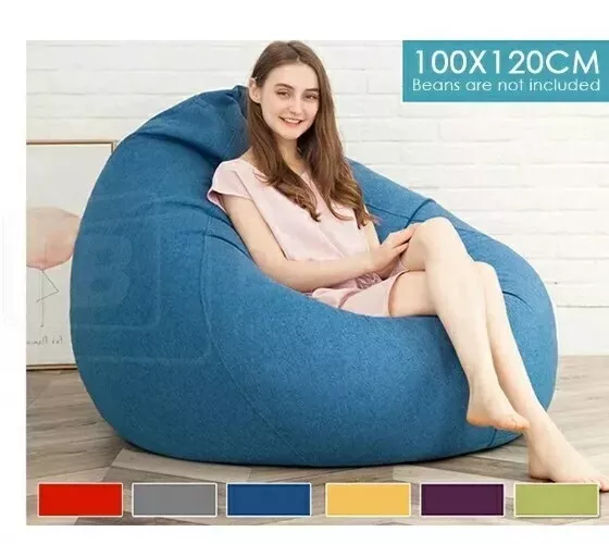 Extra Large Bean Bag Chairs Sofa Cover Indoor Lazy Lounger For Adults Kids