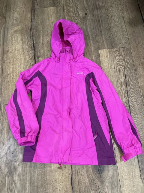 Mountain Warehouse Girls Pink Waterproof Jacket Lightweight Coat Girls Age 11-12