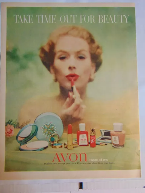 1955 AVON COSMETICS Take Time Out For Beauty vintage print ad