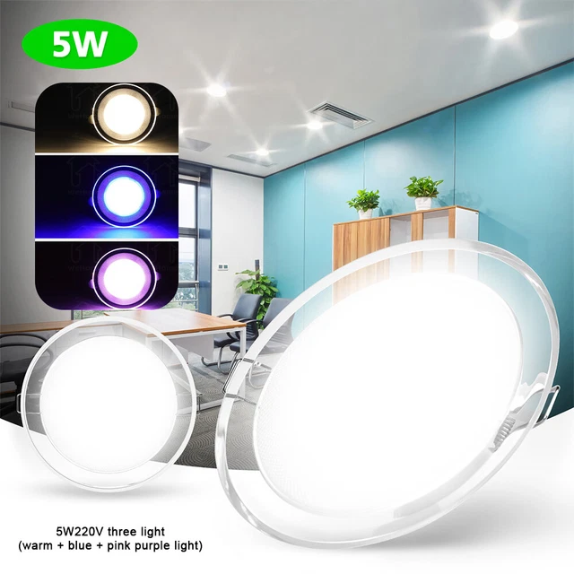 RGB LED Ultra Slim Recessed Flat Panel Ceiling Light Downlights Spotlight Round