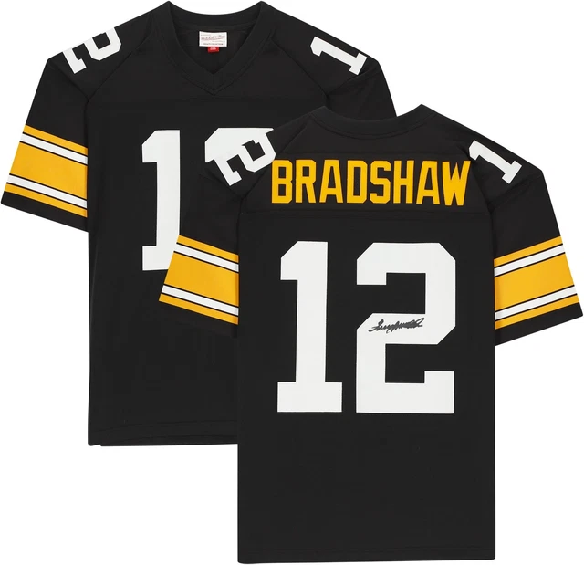 Terry Bradshaw Pittsburgh Steelers Signed M&N Throwback Black Replica Jersey