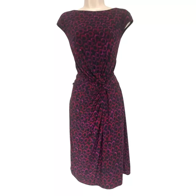 Size 12 RALPH LAUREN GEOMETRIC PRINT TWIST/KNOT SHEATH DRESS Summer Wedding