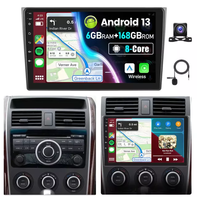 6G+128G 8-Kern Carplay Autoradio Für MAZDA CX-9 2007-2015 Android 13.0 GPS DSP