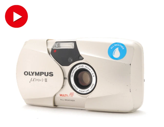 Video [ N Mint ] Olympus μ mju II 35mm Point & Shoot 35mm Film Camera From Japan