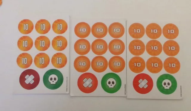 4x Cardboard Damage Counters/Tokens Sheet 1Added After Photos 2006, 2007, 2008,