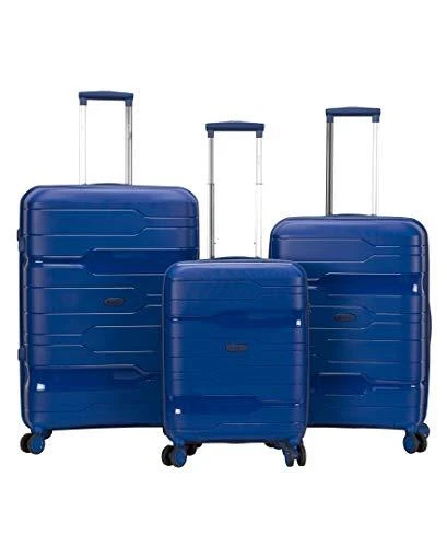 Linear 3-Piece Hardside Spinner Wheel Luggage Set, Navy, (19/23/27)