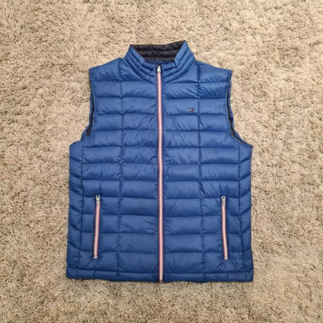 Tommy Hilfiger Gilet Mens Large Navy Blue Down Body Warmer Packable Vest Puffer