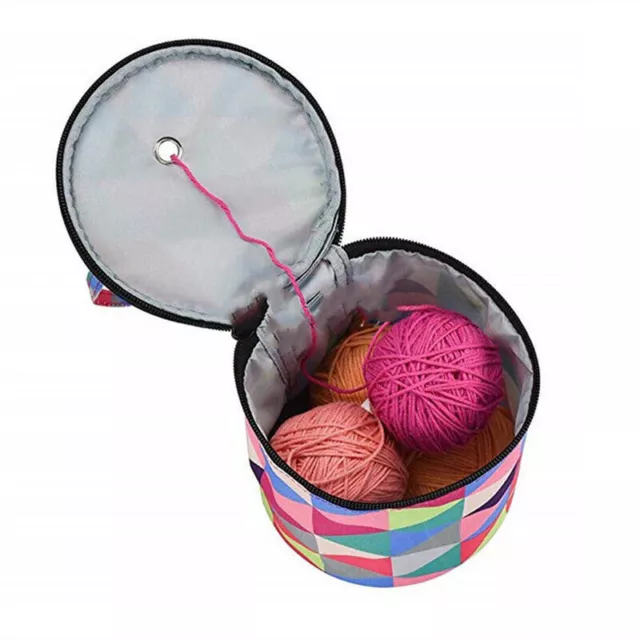 Knitting Wool Yarn Storage Bag Crochet Sewing Needle Bucket Weave