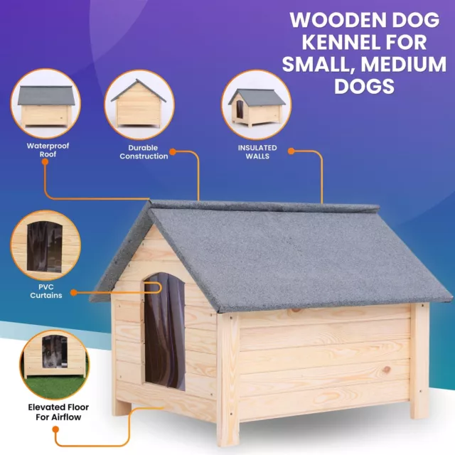 Dog Kennel Outdoor - Waterproof & Insulated Dog House for Small to Medium Breeds 2