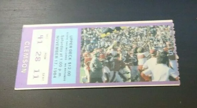 1984 Maryland Terps Vs Clemson Ncaa Football Ticket Stub Rare Good Condition