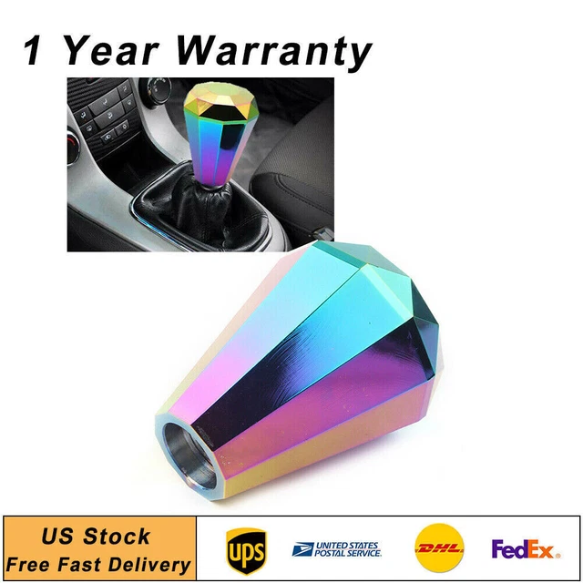Manual Knob Gear Shift Head Shifter Lever Stick Diamond Universal Aluminum Auto