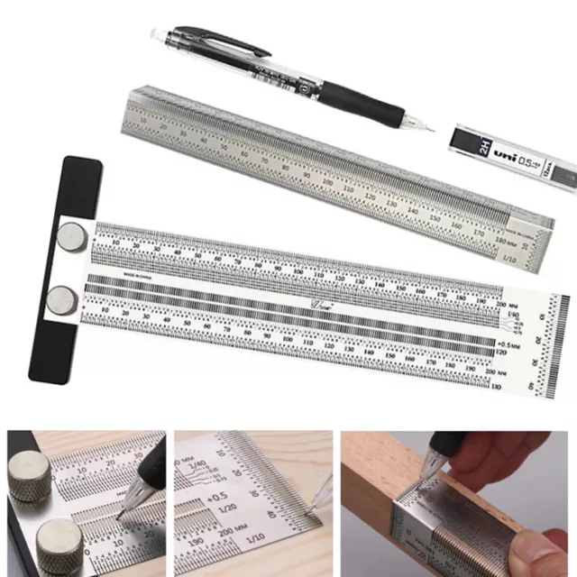 Ultra Precision Marking Multifunction Ruler T Type Square Woodworking Tool UK