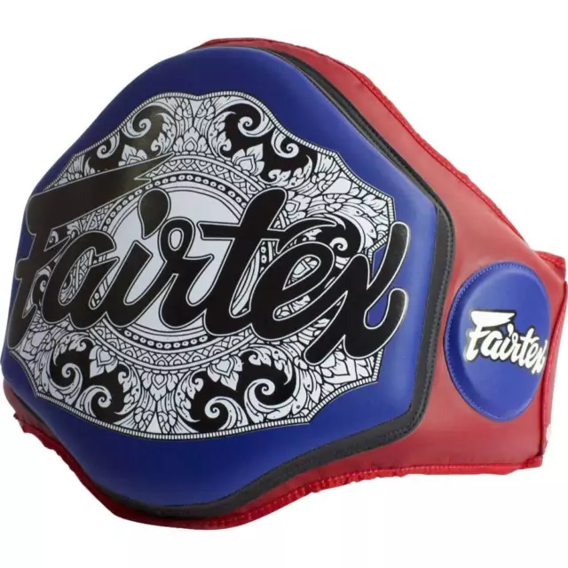 NEW Fairtex Triple Champ Microfibre Red/Blue Muay Thai Belly Pad