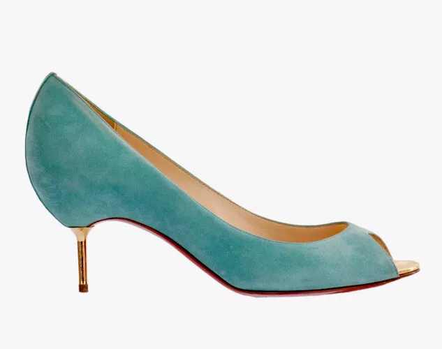 CHRISTIAN LOUBOUTIN Light Blue Suede Pumps Size US 7.5 / EU 37.5