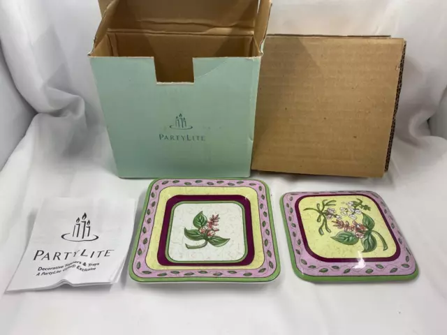 PartyLite Fusions Decorative Topper & Tray Ensemble Nature P7584 Candle Holder
