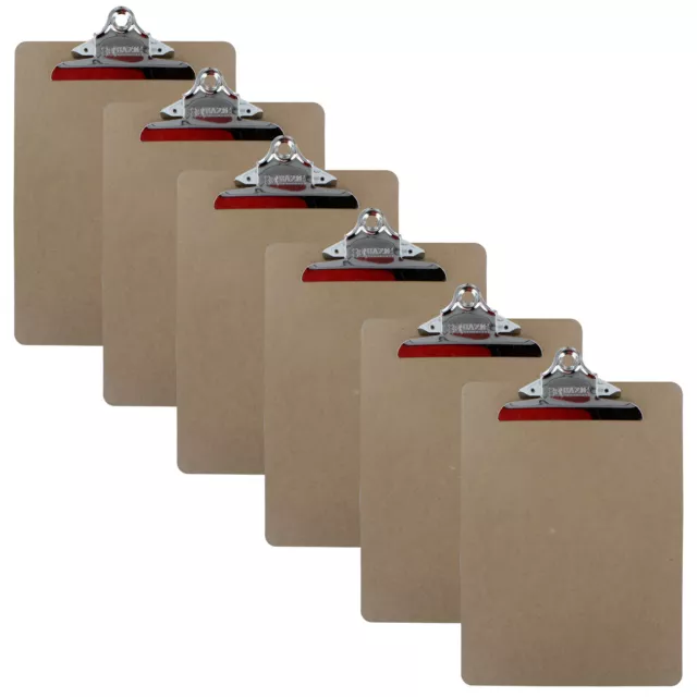 Bazic Estándar Tablero Clipboard Con Robusto Clip de Resorte, Paquete De 6