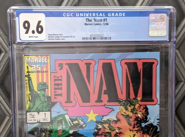 THE 'NAM #1 CGC 9.6 White Pages 1986 Marvel Michael Golden - Vietnam War NM+ 2