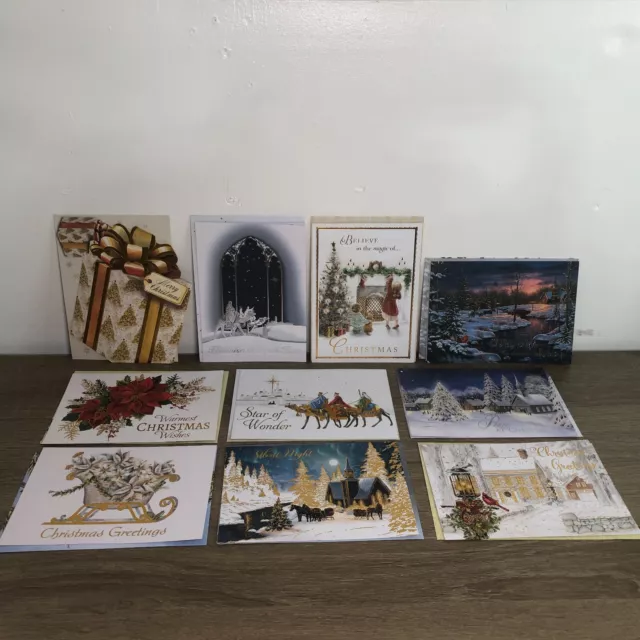 Vintage Christmas Greeting Card Lot Unused Holiday Song Lyrics With Envelopes 10