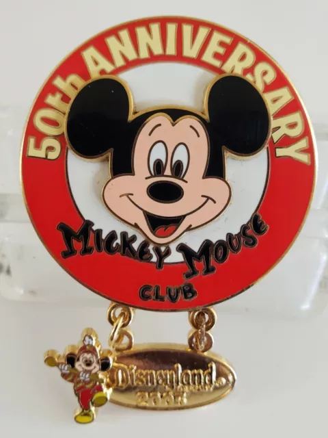 Disney Mickey Mouse Club 50Th Anniversary Le 1500 Dangle Pin-Free Shipping