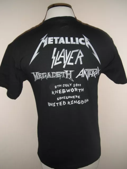 Big 4 2011 Concert Tour UK Metallica Megadeth Anthrax Slayer T Shirt S M L XL #2 2