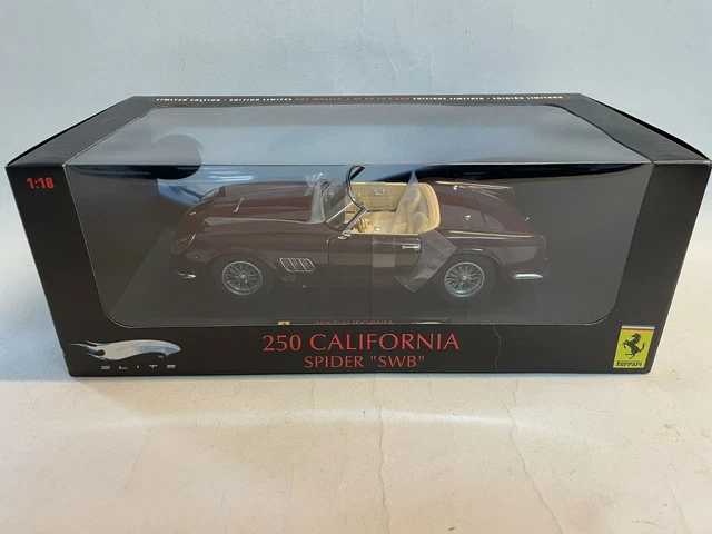 Hot Wheels Elite 1/18 Ferrari California Rouge - Édition Limitée, état Comme Neuf