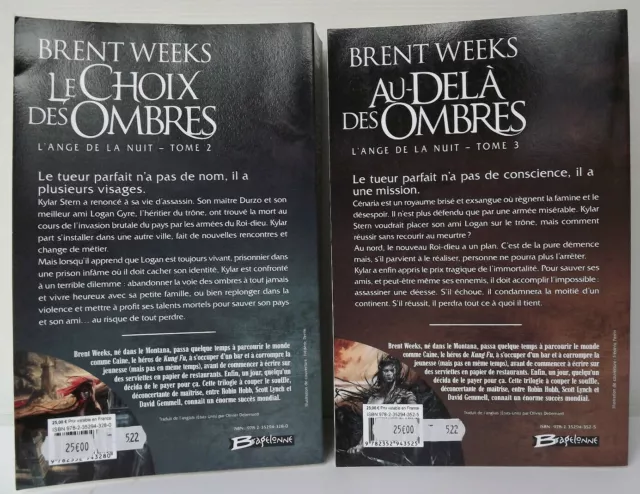 Brent Weeks Lot de 2 Romans Tomes 2 & 3 Grand format NEUF 3