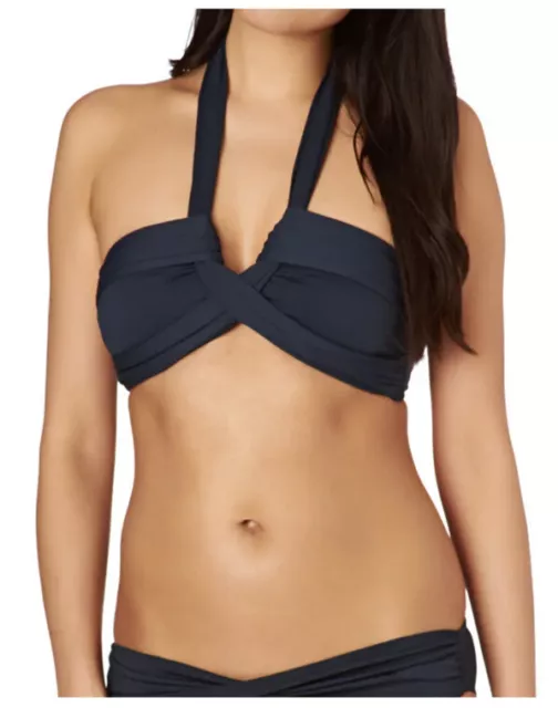 Seafolly Goddess Twist Bandeau Bikini Top Indigo -UK 8 BNWT RRP £70