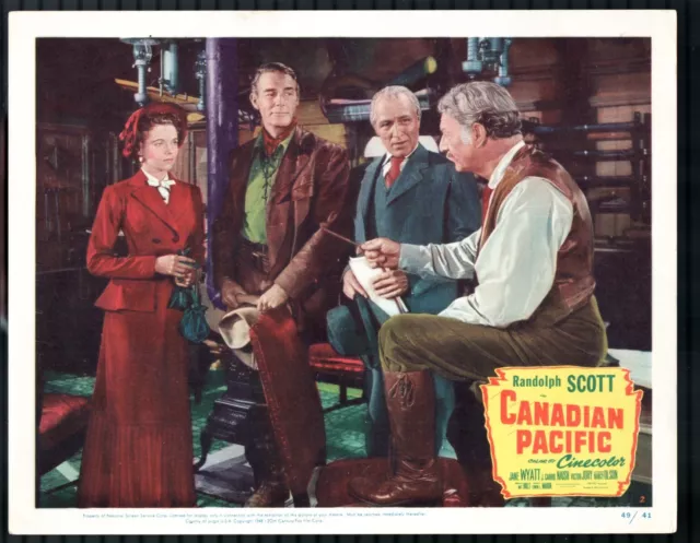 Canadian Pacific 11"x14" Lobby Card #2 Randolph Scott Jane Wyatt Western