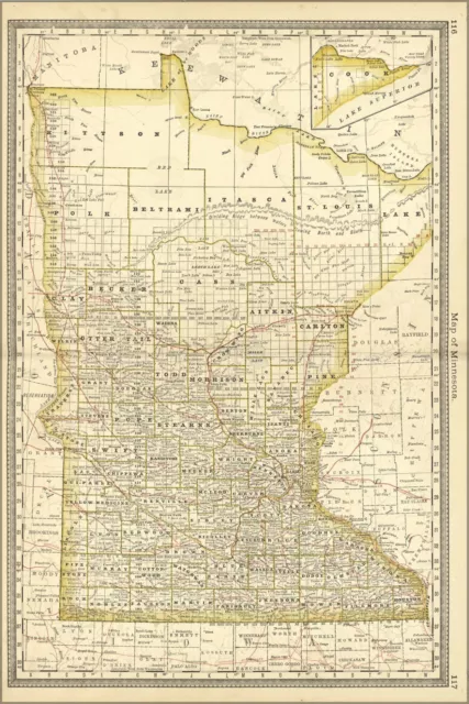 Poster, Many Sizes; Map Of Minnesota 1881