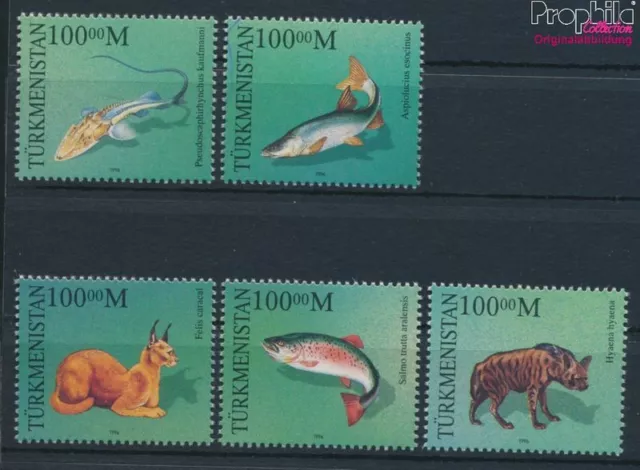 Briefmarken Turkmenistan 1996 Mi 49-53 postfrisch Fische (10221429