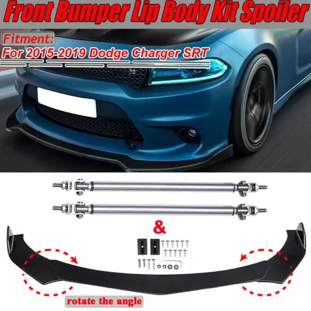 Front Bumper Lip Splitter Spoiler + Strut Rods For Dodge Grand Caravan Attitude