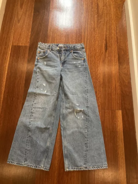 Zara Girls Size 10 Wide Leg Jeans