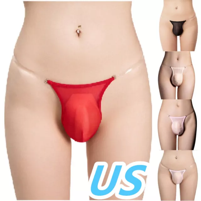 US Men's Low Rise Bulge Pouch Panties T-back Thong G-string Bikini Underwear